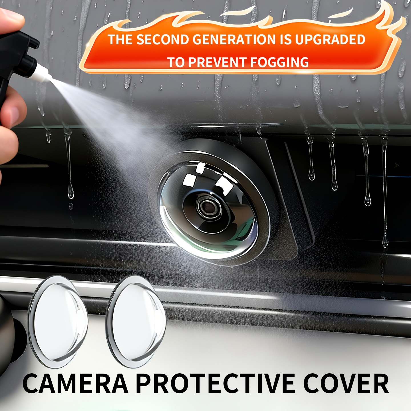 Camera Lens Protector - 2 ชิ้น ฝาครอบเลนส์กล้องมองหลังรถยนต์ ป้องกันรอยขีดข่วน 360 องศา