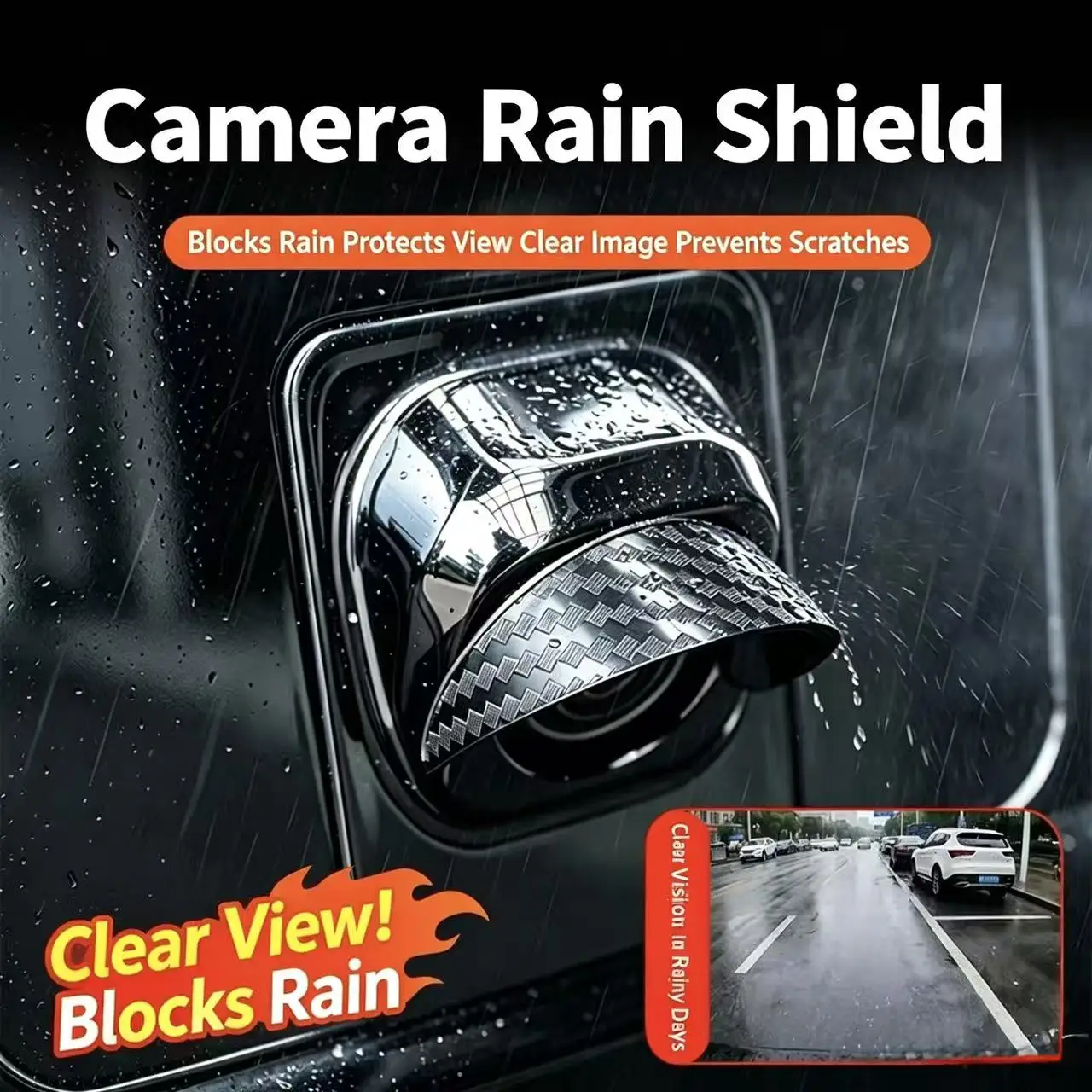 Camera Lens Protector - 360 ° อุปกรณ์ป้องกันกล้องรถยนต์ ฝาครอบเลนส์กล้องมองหลัง ป้องกันรอยขีดข่วน กันน้ำ