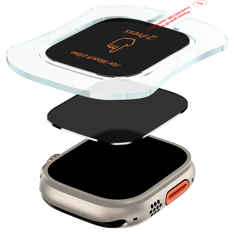 Screen Alignment Tool - หน้าจอความเป็นส่วนตัวป้องกันฟิล์มสําหรับ Apple Watch Ultra2/Ultra 49 มม.กระจกนิรภัย