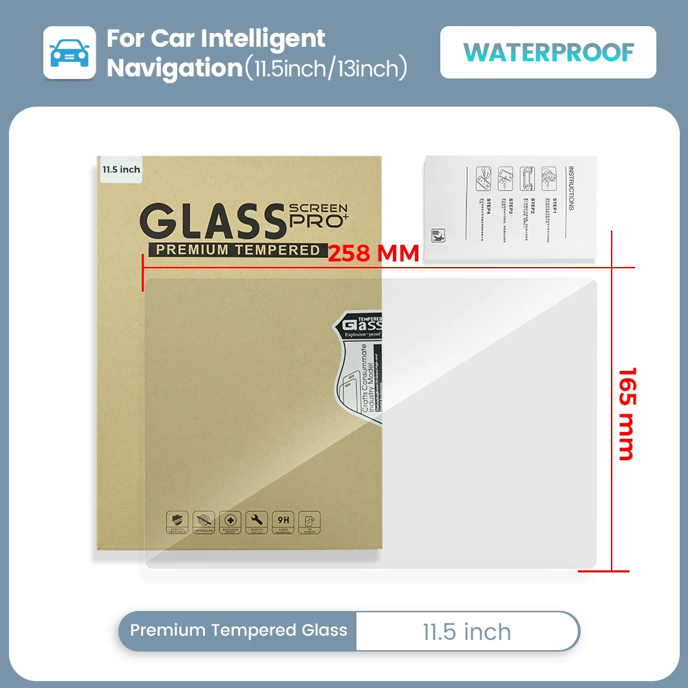 Glass Protector Auto - ป้องกันสติกเกอร์ฟิล์มสําหรับ 11.5/13 นิ้วรถวิทยุเครื่องเล่นวิดีโอมัลติมีเดียนําทาง GPS จอแสดงผล LCD