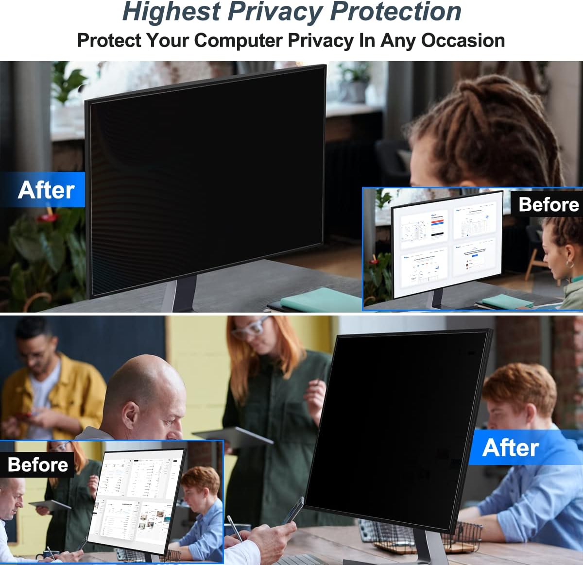 2 แพ็ค 24 นิ้วคอมพิวเตอร์หน้าจ - Privacy Filter 2Pack บทวิจารณ์และราคา