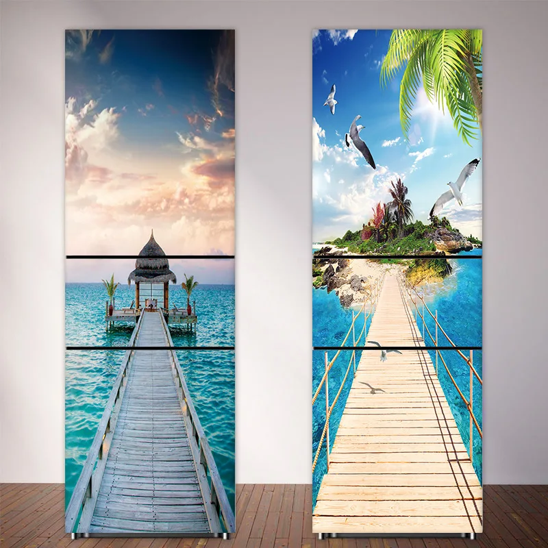 Seaside Beach ตู้เย็นสติกเกอร์ - Full Cover Adhesive บทวิจารณ์และราคา